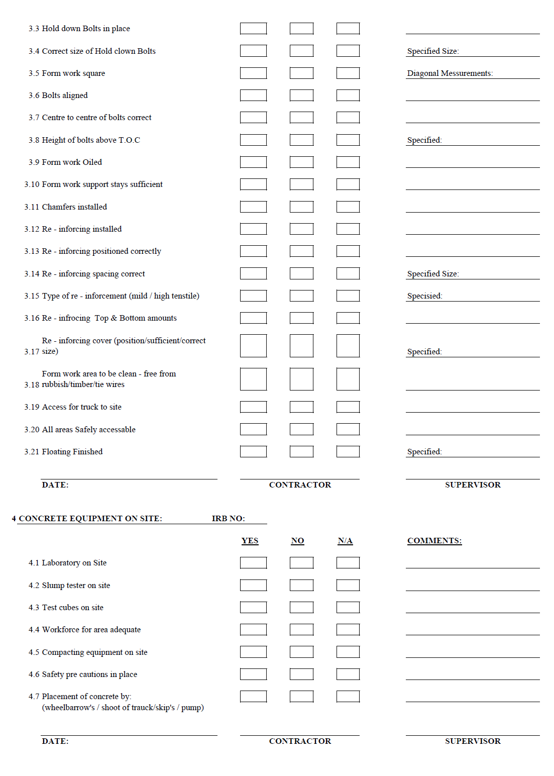 Template de Controle de Qualidade Generalizado