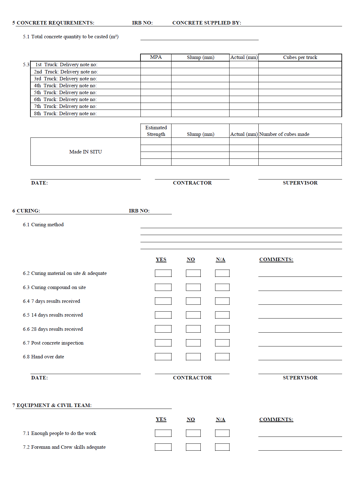 Template de Controle de Qualidade Generalizado