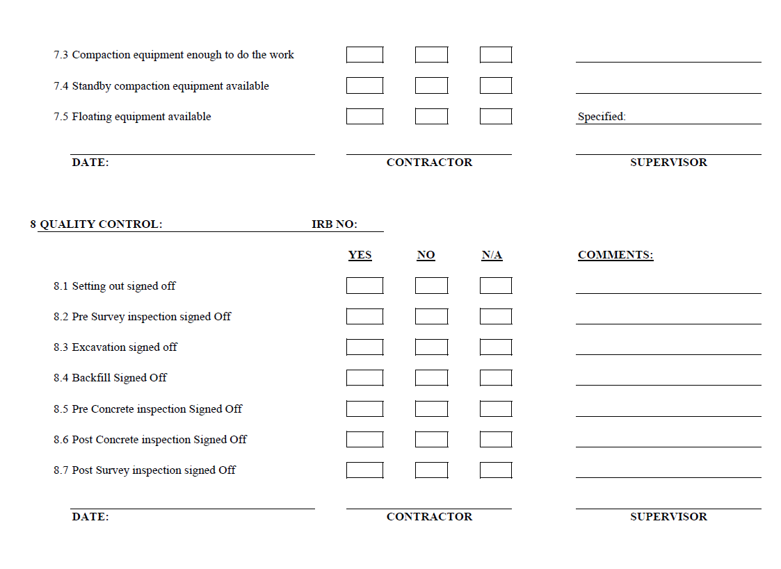 Template de Controle de Qualidade Generalizado